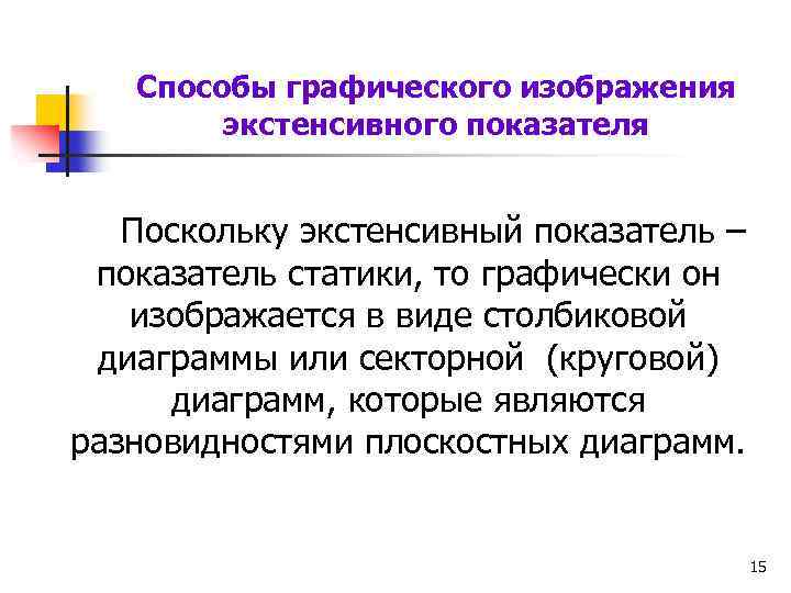 Для наглядности изображения экстенсивных показателей используют диаграмму