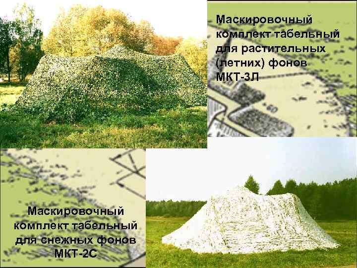 Маскировочный комплект табельный для растительных (летних) фонов МКТ-3 Л Маскировочный комплект табельный для снежных