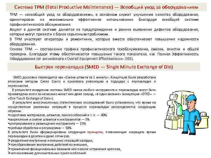 Система TPM (Total Productive Maintenance) — Всеобщий уход за оборудованием TPM — «всеобщий уход