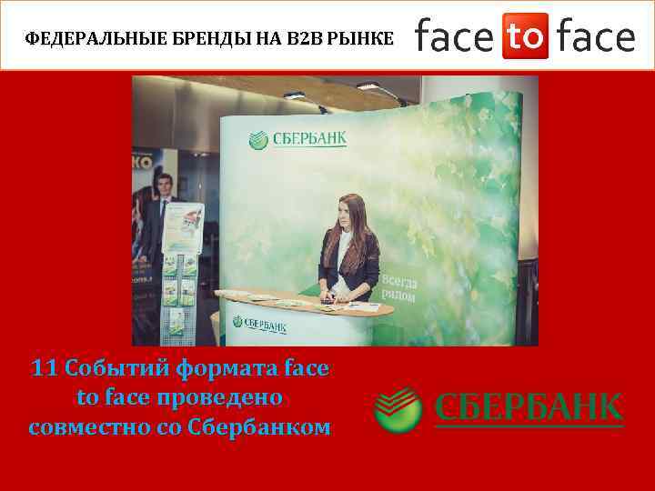 ФЕДЕРАЛЬНЫЕ БРЕНДЫ НА B 2 B РЫНКЕ 11 Событий формата face to face проведено