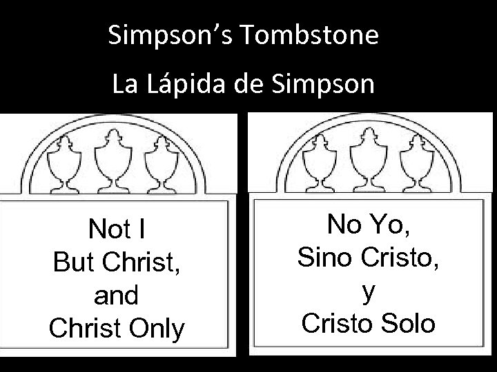 Simpson’s Tombstone La Lápida de Simpson Not I But Christ, and Christ Only No