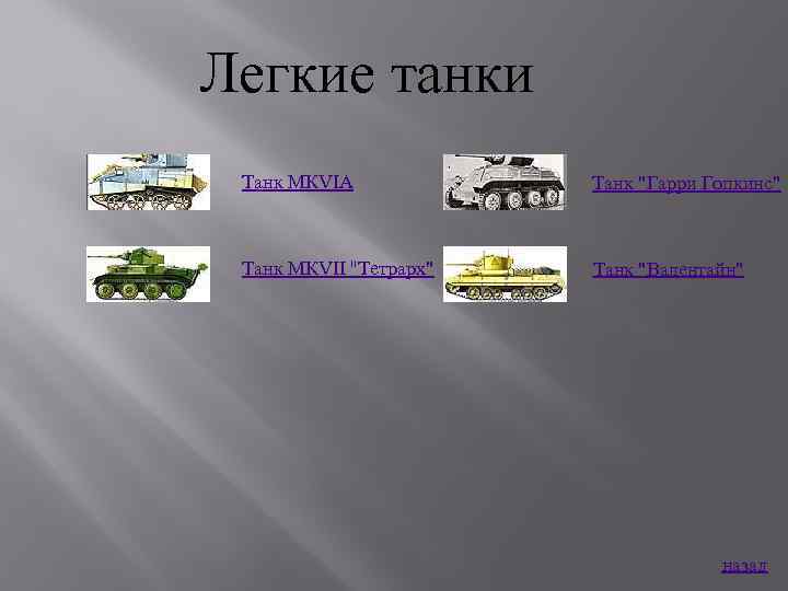 Легкие танки Танк МКVIА Танк 