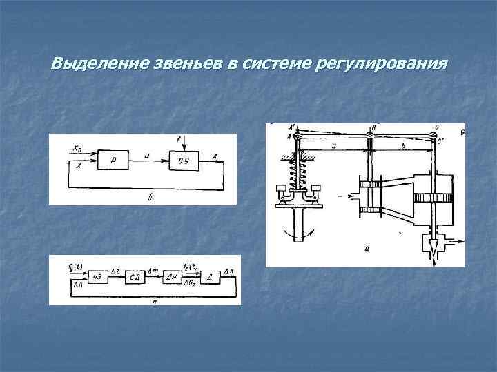 Выделение звеньев в системе регулирования 