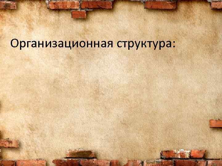 Организационная структура: 