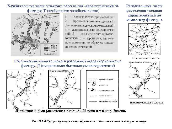 Хозяйственные типы сельского расселения –характеристика по фактору Г (особенности хозяйствования) Генетические типы сельского расселения