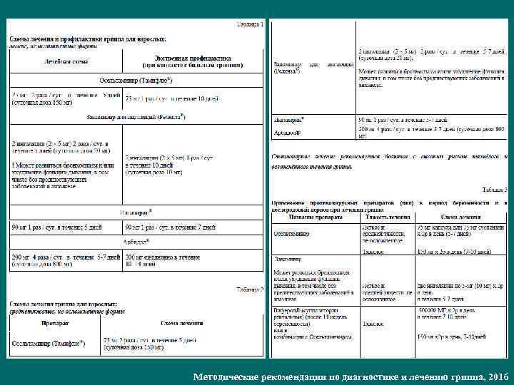 Методические рекомендации по диагностике и лечению гриппа, 2016 