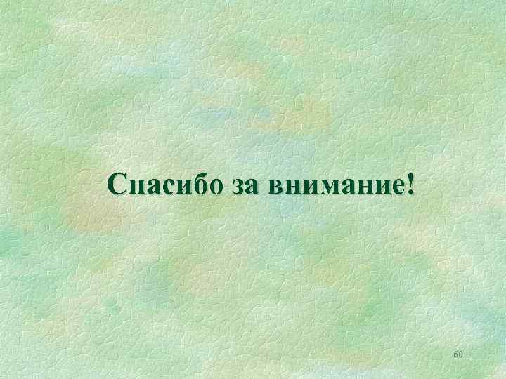 Спасибо за внимание! 60 