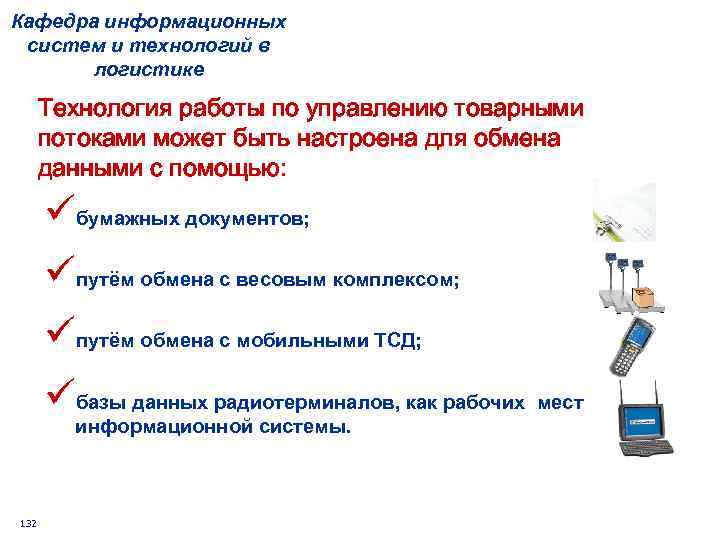 Кафедра информационных систем и технологий в логистике Технология работы по управлению товарными потоками может