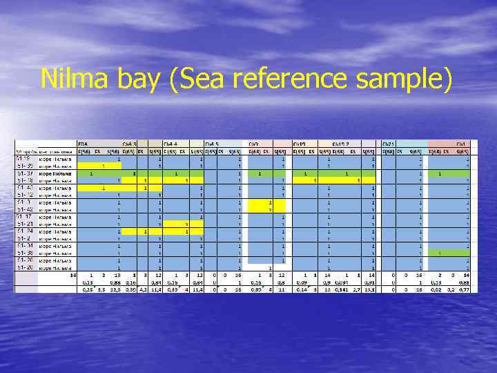 Nilma bay (Sea reference sample) 