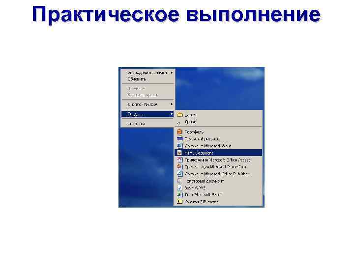 Практическое выполнение 