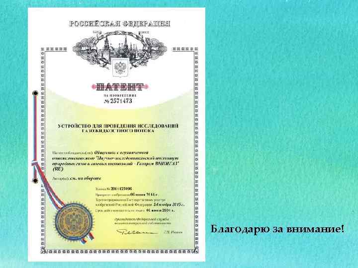 Благодарю за внимание! 