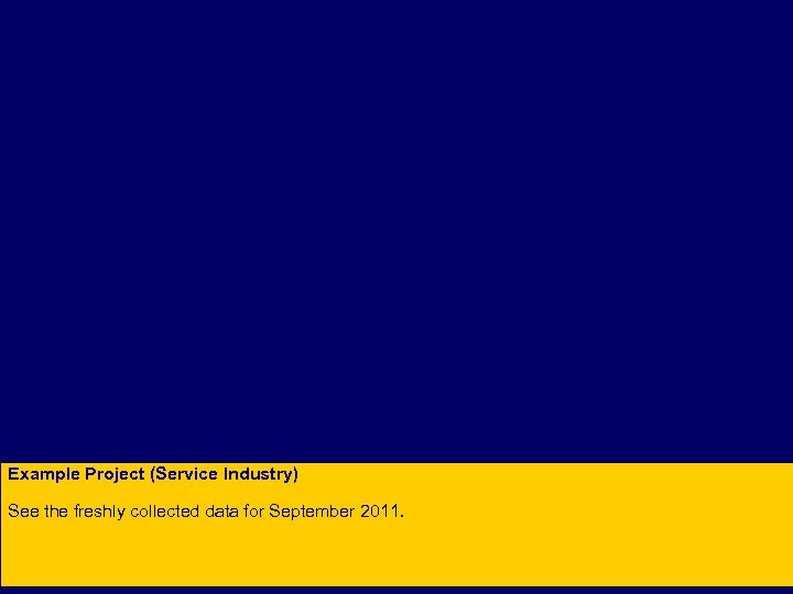 Example Project (Service Industry) See the freshly collected data for September 2011. 