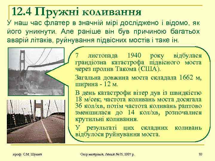 12. 4 Пружні коливання У наш час флатер в значній мірі досліджено і відомо,