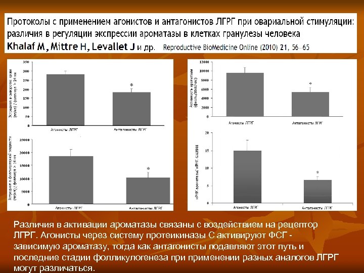 Различия в активации ароматазы связаны с воздействием на рецептор ЛГРГ. Агонисты через систему протеикиназы