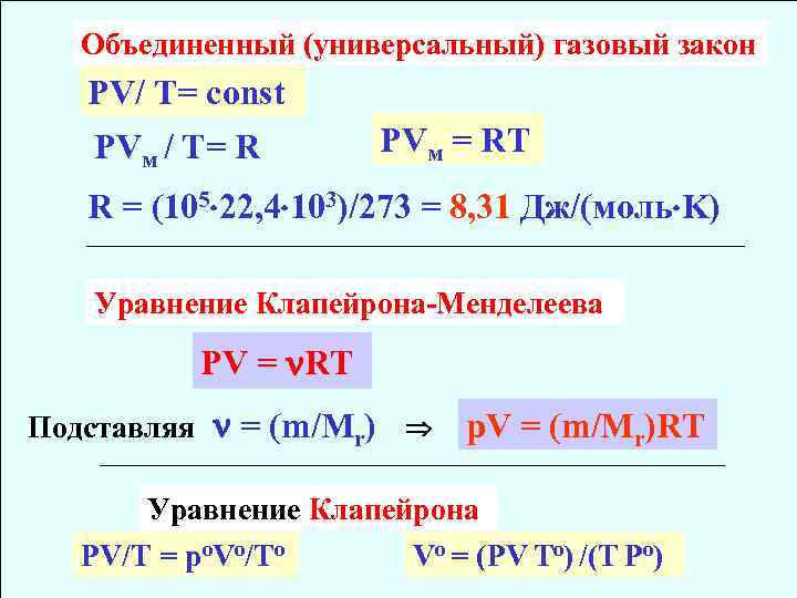 Количество молей идеального газа