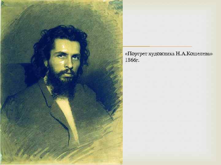  «Портрет художника Н. А. Кошелева» 1866 г. 