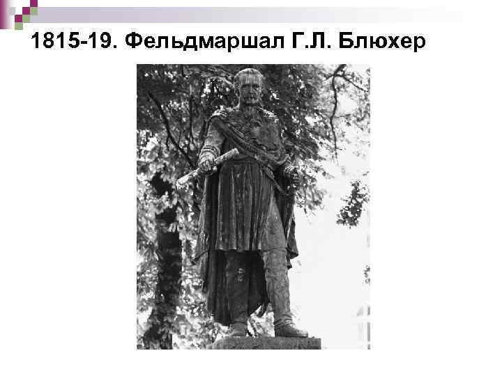 1815 -19. Фельдмаршал Г. Л. Блюхер 