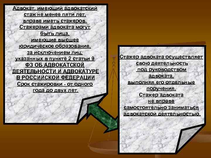 Правовое положение стажера адвоката