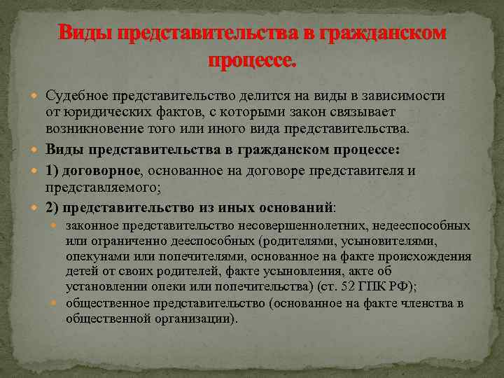 Представительство в гражданском праве презентация