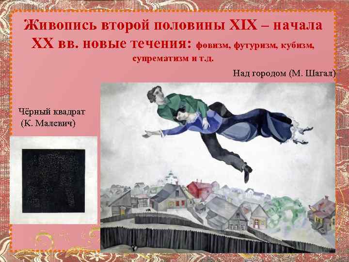 Живопись второй половины XIX – начала XX вв. новые течения: фовизм, футуризм, кубизм, супрематизм