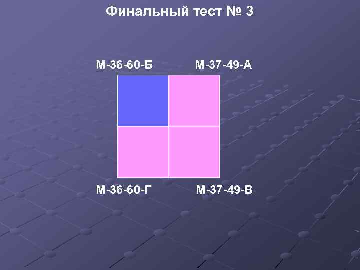 Финальный тест № 3 M-36 -60 -Б M-37 -49 -А M-36 -60 -Г M-37