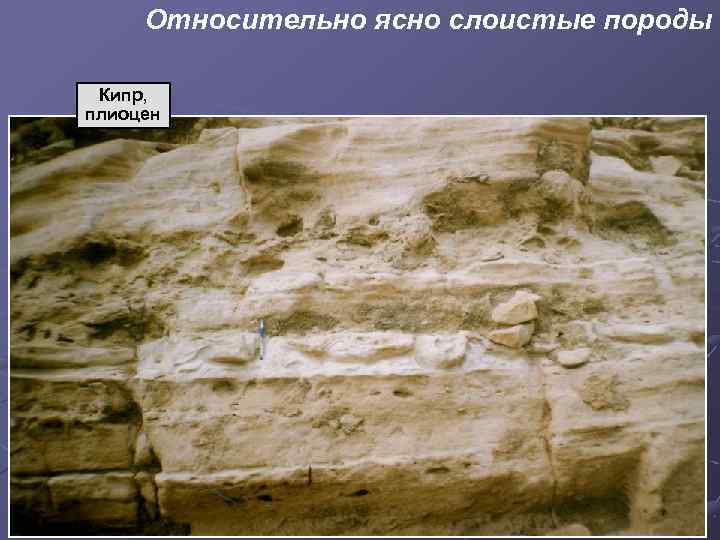 Относительно ясно слоистые породы Кипр, плиоцен 