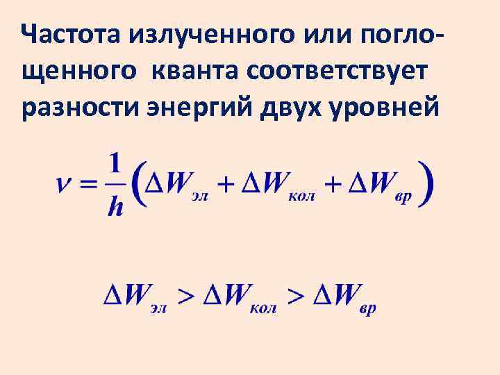 Частота излученного или поглощенного кванта соответствует разности энергий двух уровней 