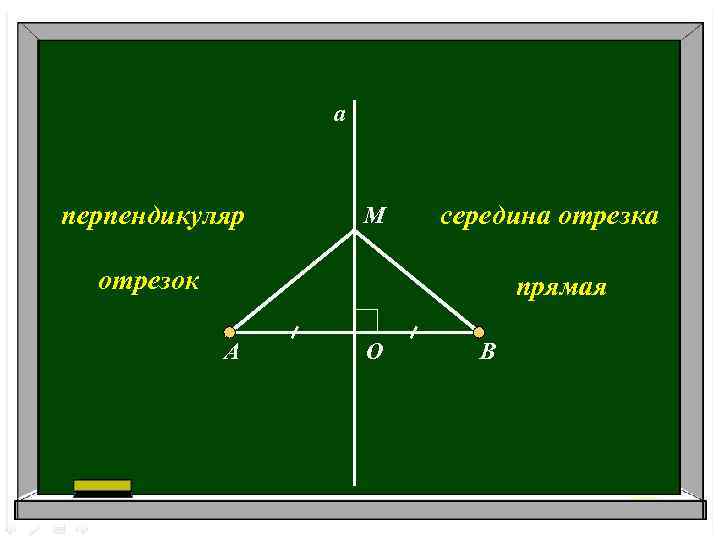 а перпендикуляр M середина отрезка отрезок прямая A O B 