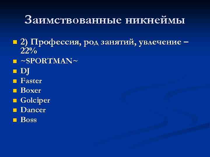 Что такое никнейм проект 8 класс