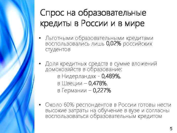 Спрос на образовательные кредиты в России и в мире • Льготными образовательными кредитами воспользовались