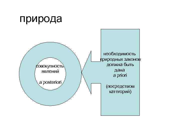 природа совокупность явлений a posteriori необходимость природных законов должна быть дана a priori (посредством