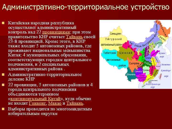 Китай территориальная