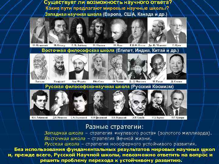Существует ли возможность научного ответа? Какие пути предлагают мировые научные школы? Западная научная школа