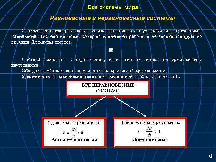 Все системы мира: Равновесные и неравновесные системы Система находится в равновесии, если все внешние