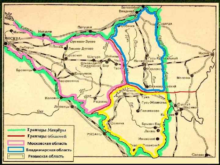 Карта мещерского национального парка