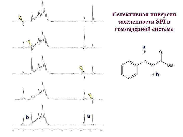 Селективная инверсия заселенности SPI в гомоядерной системе a b b a 