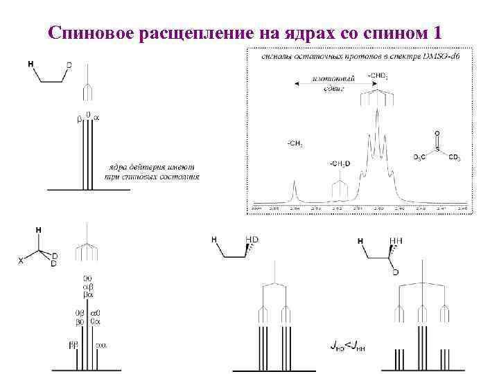 Спиновое расщепление на ядрах со спином 1 