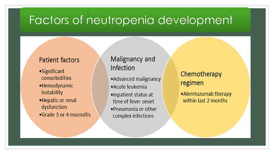 Factors of neutropenia development 