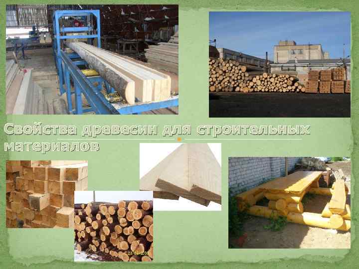 Свойства древесин для строительных материалов 