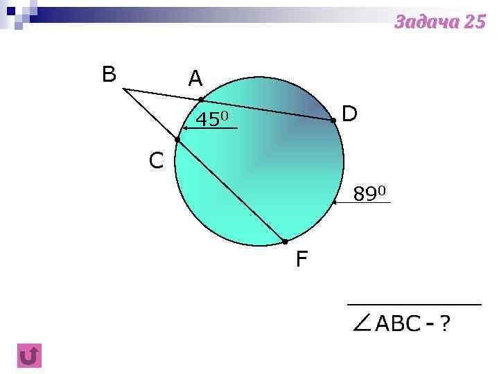 Задача 25 B A D 450 C 890 F 