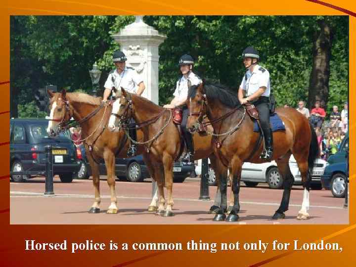 Horsed police is a common thing not only for London, 