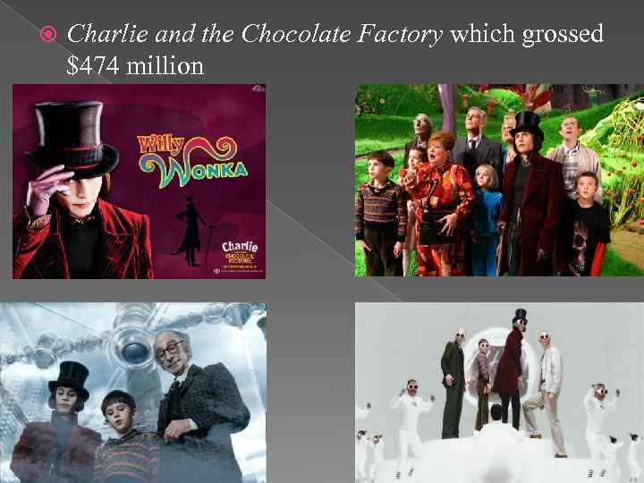  Charlie and the Chocolate Factory which grossed $474 million 