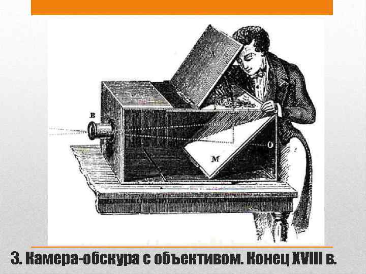 3. Камера-обскура с объективом. Конец XVIII в. 