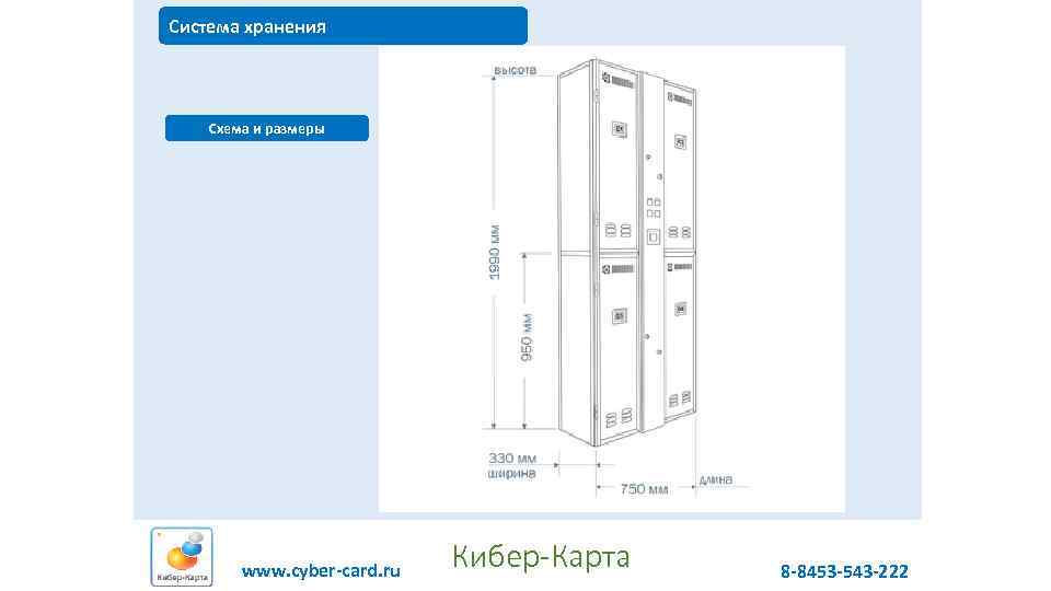 Система хранения Схема и размеры www. cyber-card. ru Кибер-Карта 8 -8453 -543 -222 