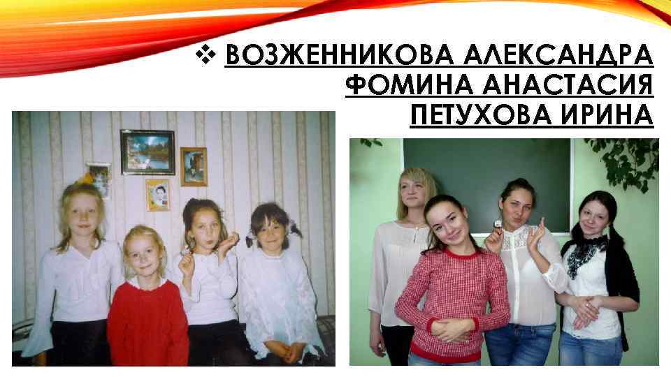 v ВОЗЖЕННИКОВА АЛЕКСАНДРА ФОМИНА АНАСТАСИЯ ПЕТУХОВА ИРИНА 