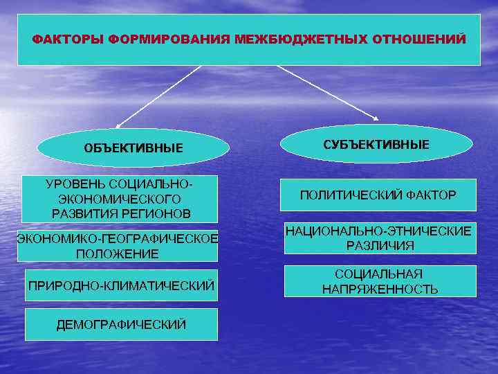 Объективные отношения. Политический фактор социальной напряженности. Факторы межбюджетных отношений. Социально политические факторы. Национальный фактор.