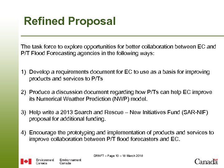 Refined Proposal The task force to explore opportunities for better collaboration between EC and