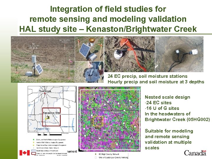 Integration of field studies for remote sensing and modeling validation HAL study site –