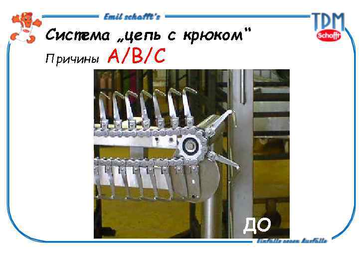 Система „цепь с крюком“ Причины A/B/C ДО 