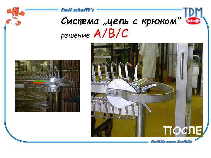 Система „цепь с крюком“ решение A/B/C ПОСЛЕ 